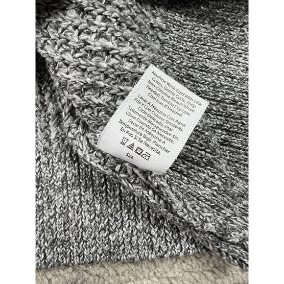 Time and Tru Sweater Womens Large Gray Long Sleeve Polyester Stretch Casual - Picture 12 of 13